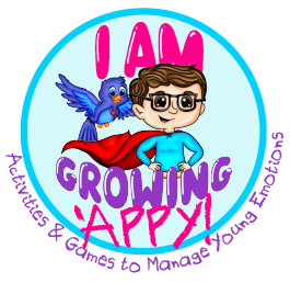 I Am Growing 'APPY Logo with Tagline: Activities & Games to Manage Young Emotions
